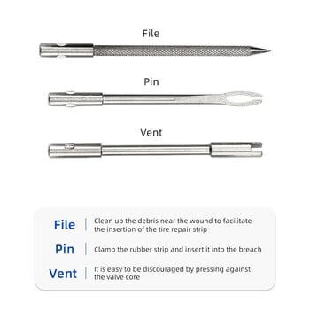 Комплект за пробиване на безкамерни гуми за велосипеди Скутер Мотоциклет Инструмент за ремонт на гуми за велосипеди Преносими външни аксесоари