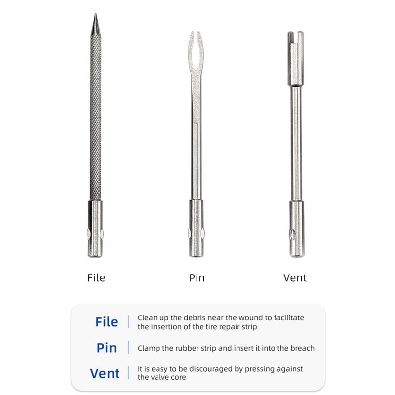 Komplet za bušenje gume bez zračnice za bicikl, skuter, motocikl, alat za popravak guma za bicikle, prijenosni vanjski dodaci