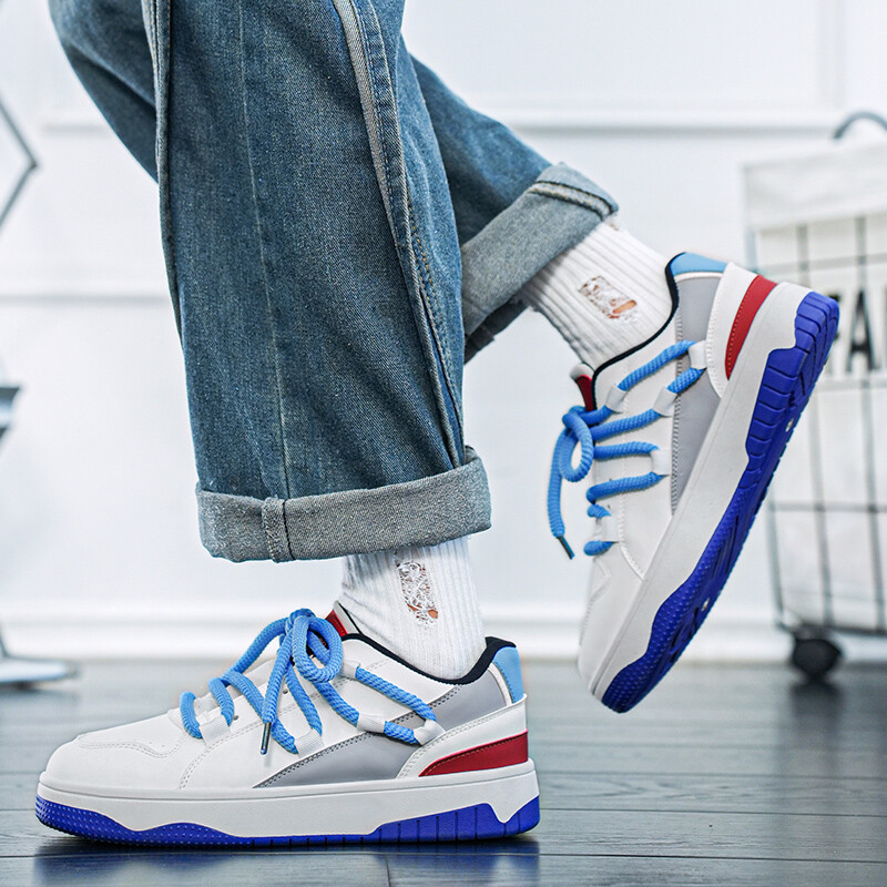 Pánske pohodlné priedušné originálne pánske tenisky, módne ležérne tenisky na platforme, výpredaj, modré skateboardové topánky