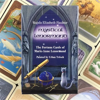 Κάρτες παιχνιδιών Mini Size Mystical Lenormand Oracle Cards With English PDF Guidebook Indoor Deck Card Game Toys for Child Adult