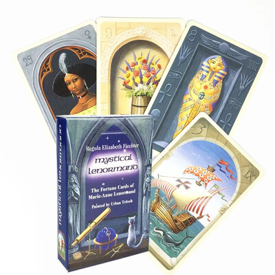 Карти за игра с мини размер Mystical Lenormand Oracle Cards с английски PDF Ръководство Играчки за игра на карти за тесте на закрито за деца и възрастни