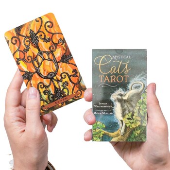 Mystical Cat Tarot Ново английско тесте карти 12x7cm 78 карти/комплект Хубави видове дизайн на котки за игри за взаимодействие родител-дете