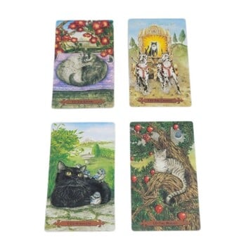 Mystical Cat Tarot Ново английско тесте карти 12x7cm 78 карти/комплект Хубави видове дизайн на котки за игри за взаимодействие родител-дете