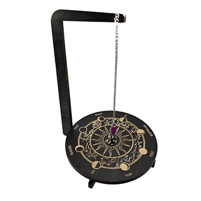 Stojan na kyvadlo, krištáľový stojan na kyvadlo, držiak na krištáľ, veštenie, drevená kyvadlová doska, držiak kyvadla na krištáľ