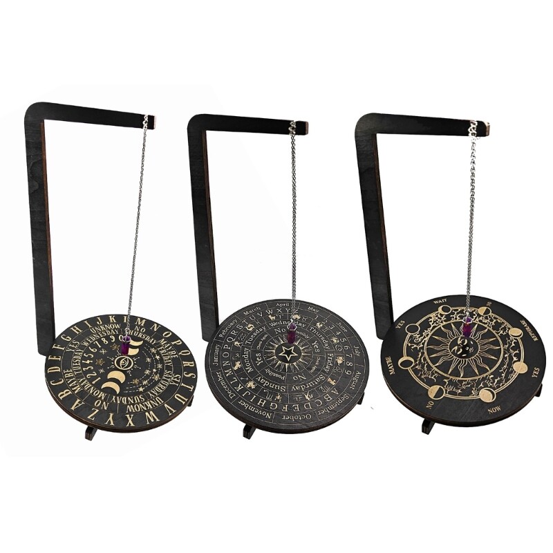 Stojan na kyvadlo, krištáľový stojan na kyvadlo, držiak na krištáľ, veštenie, drevená kyvadlová doska, držiak kyvadla na krištáľ