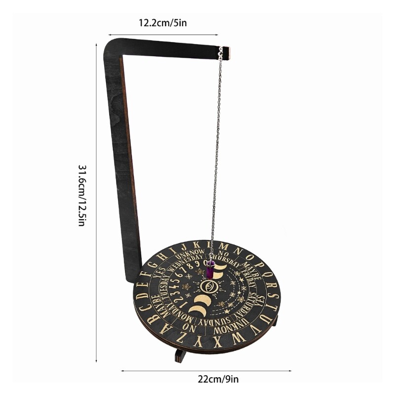 Stojan na kyvadlo, krištáľový stojan na kyvadlo, držiak na krištáľ, veštenie, drevená kyvadlová doska, držiak kyvadla na krištáľ