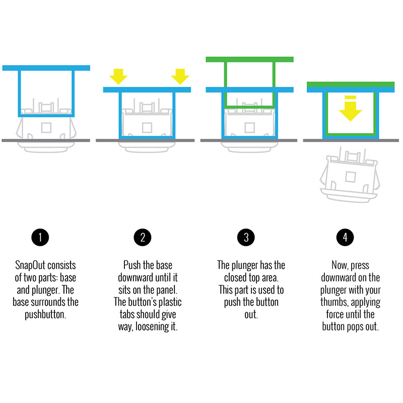 Sinoarcade Snap Out Alat za 30 mm tipke Sanwa OBSF-30 Gumbi Gamerfinger HBFS-30-G3-BUCKLE Snap Buttons Removal Gumbi Alat