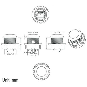 Κουμπί Arcade με στρογγυλό κουμπί, Arcade Switch, DIY Joystick Set, PC, PS, 3, XBOX, Κονσόλα παιχνιδιών, Αμερικάνικο στυλ, 30mm