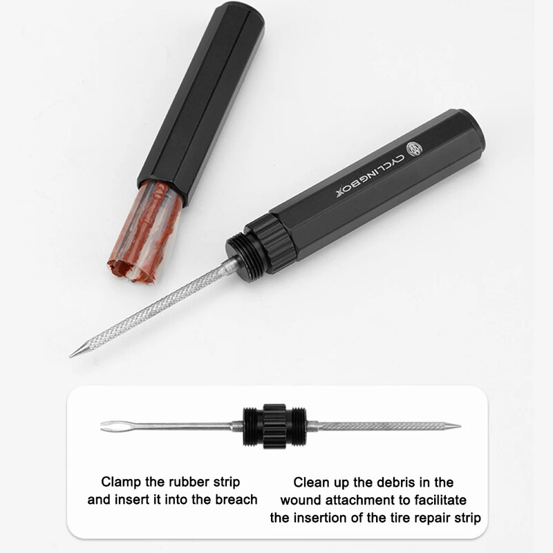 Set alata za popravak guma bez zračnica za bicikl MTB cestovni bicikl za probušene gume bez zračnica Brtvilo s gumenim trakama Set bušilica Dodaci za bicikle