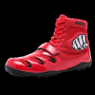 Pánske profesionálne boxerské topánky so stredným strihom, priedušné, protišmykové, so čipkou, sandále, zápasnícke topánky, študentské bojové tréningové topánky