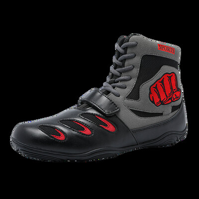 Pánske profesionálne boxerské topánky so stredným strihom, priedušné, protišmykové, so čipkou, sandále, zápasnícke topánky, študentské bojové tréningové topánky