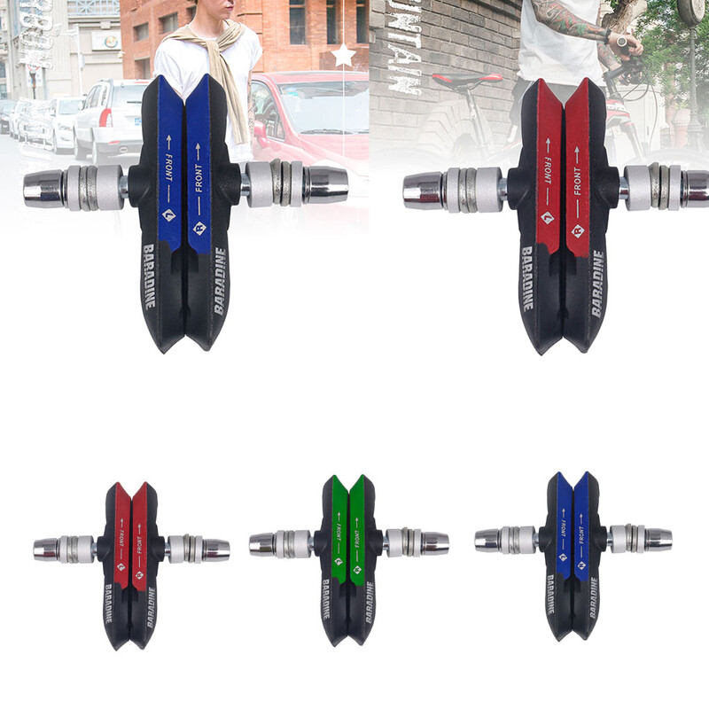 1 pár brzdových doštičiek pre horské bicykle, MTB brzdové doštičky s držiakom V-brzdy s gumenými blokmi