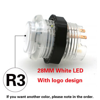 Λευκό 28mm 5v Φωτιζόμενο κουμπί LED Clear Light με ΕΝΑΡΞΗ ΝΟΜΙΣΜΑΤΟΣ ΕΠΙΛΟΓΗ ΠΑΥΣΗΣ ΜΕΝΟΥ ΛΕΙΤΟΥΡΓΙΑΣ ΕΞΟΔΟΥ Παίκτης Arcade Παιχνιδομηχανή