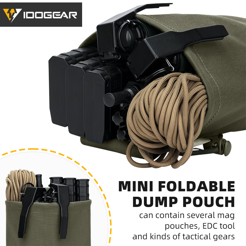 IDOGEAR Taktička sklopiva vrećica za recikliranje Dump Pouch MOLLE Drop Pouch izdržljiva Mini 35116