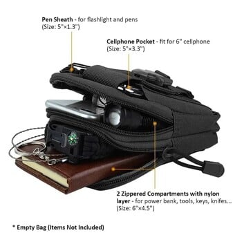 Тактическа чанта за кръста Molle Лов на открито Къмпинг Мъжка чанта за инструменти EDC Полезна джаджа Органайзер Жилетка Портмоне Калъф за мобилен телефон