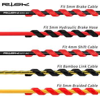 RISK Кабел за превключване на спирачната линия на велосипеда Гумена втулка от 5 бр. Капак на спиралния протектор на рамката на велосипеда Антифрикционни части за колоездене Аксесоари
