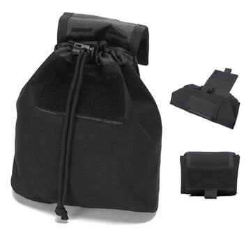 Tactical Recovery Mag Molle Dump Drop Pouch Поясна чанта Сгъваема чанта за списания с шнурове Чанта за съхранение Airsoft Ловни аксесоари