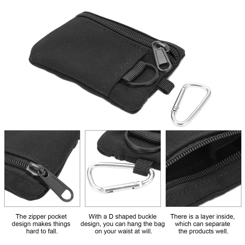 Portofel pentru exterior EDC Molle Pouch Mini Portable Portable Key Card Case EDC Pouch Bag Poșetă cu carabinier