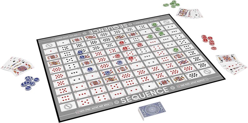 Sequence Premium Edition — izsmalcināts komplekts ar milzu šķīvi (51,4 x 66,7 cm), Goliath ekskluzīviem mikroshēmām un luksusa karti, zilā krāsā, suita