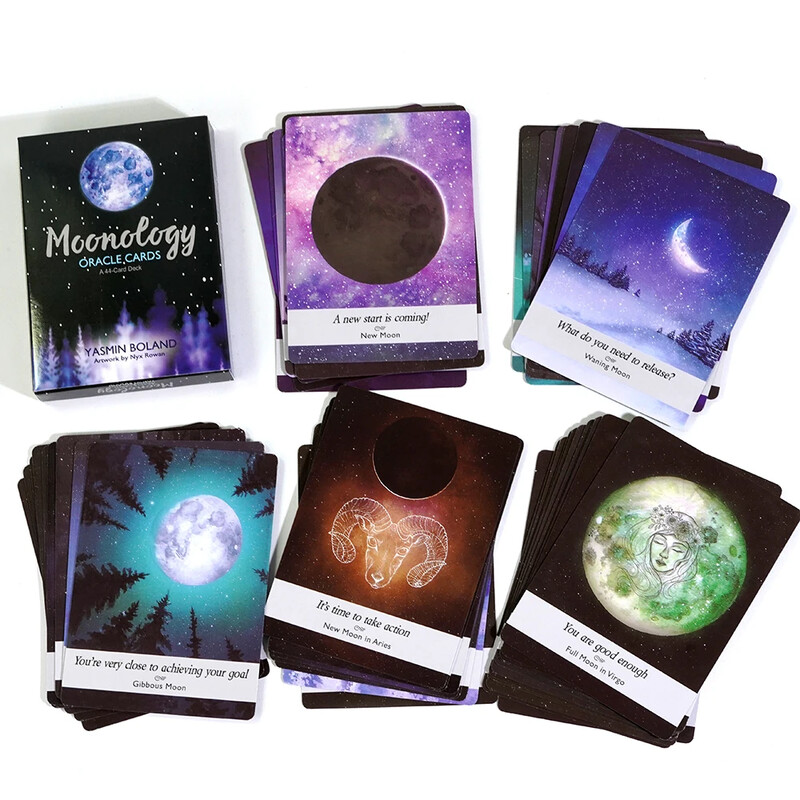 Cărți Moonology OracleA 44 de cărți Moon Astrology Oracle Tarot DECK