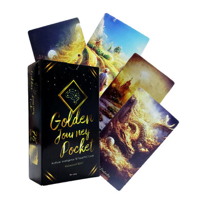 Új 12*7 cm-es Golden Journey Tarot 78 kártya/készlet útmutatóval Családbarátoknak Szórakoztató Jóslás Szórakoztató Party Társasjátékok