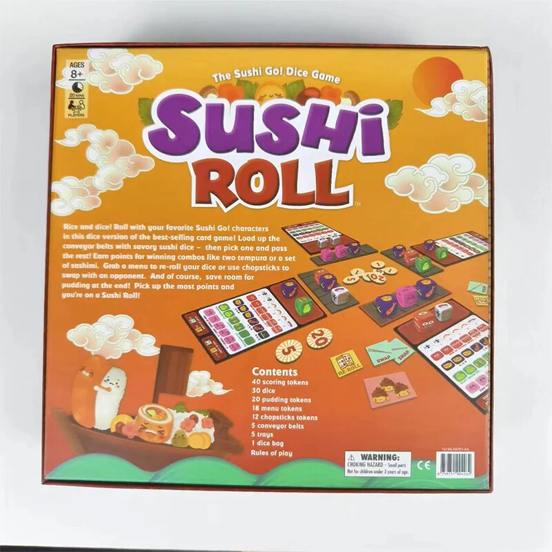 Društvena igra Gamewright Sushi Roll - Bacite kockice, napravite svoj tanjur, postanite majstor sushija!