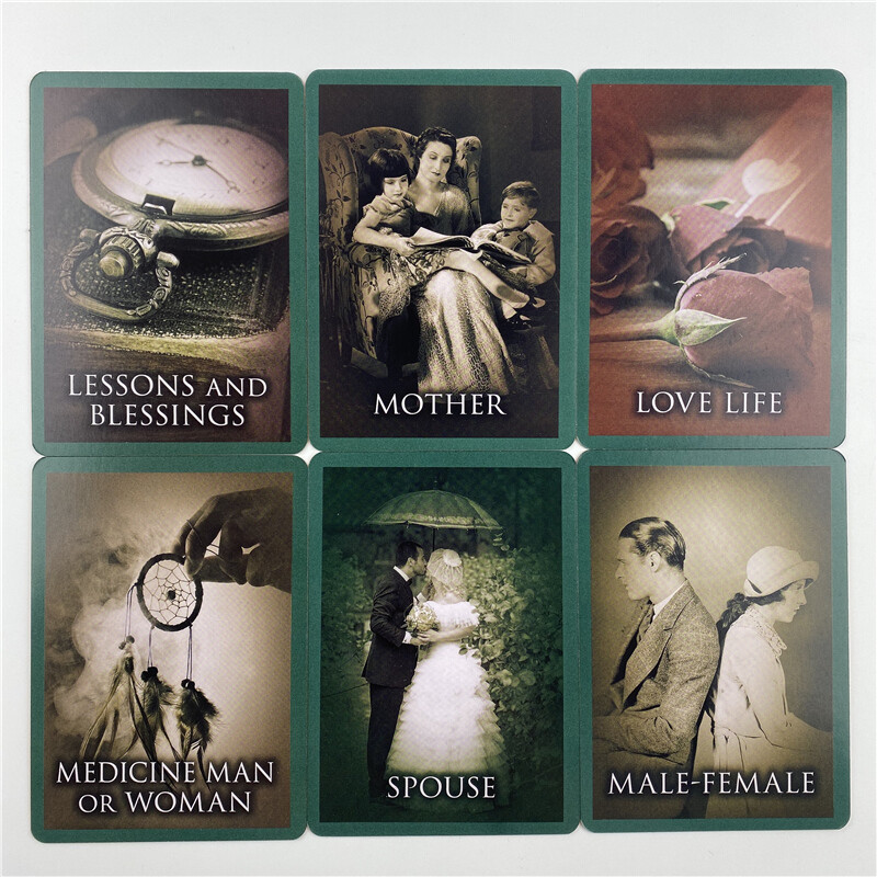 Metāla kaste, zelta zeltīts izdevums Pagātnes dzīves Orākula kāršu zīlēšanas klājs ar papīra ceļvedi Angļu klasiskās Taro galda spēles