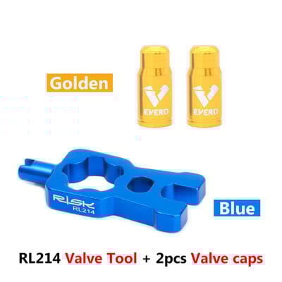 RISK 4 v 1 kľúč na ventilky bicyklov s 2 sadami krytiek ventilov Presta, nástroj na demontáž ventilov cestných bicyklov, prenosné opravárenské nástroje, príslušenstvo
