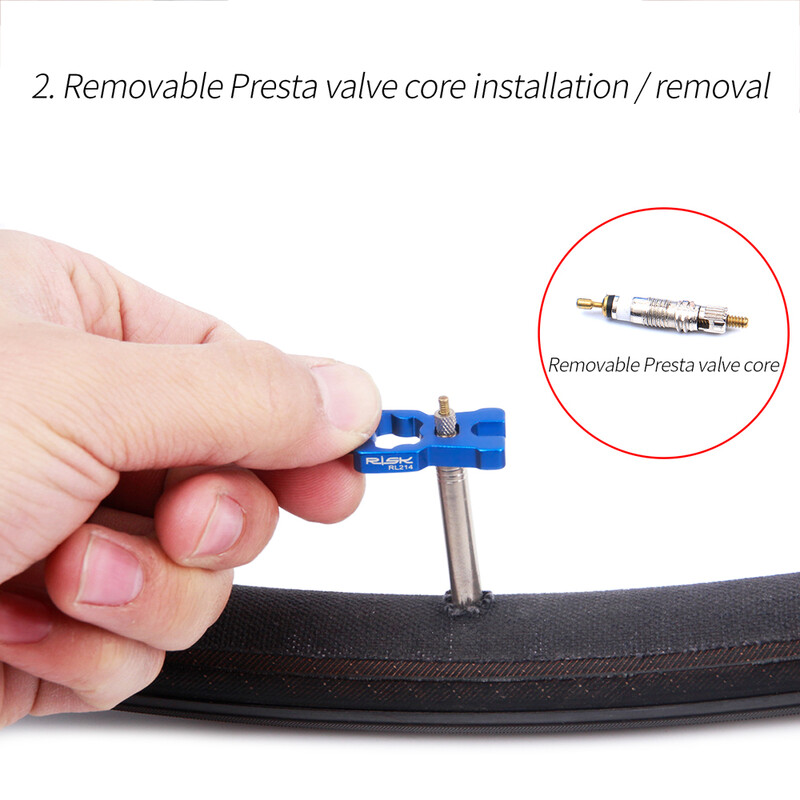 RISK 4 v 1 kľúč na ventilky bicyklov s 2 sadami krytiek ventilov Presta, nástroj na demontáž ventilov cestných bicyklov, prenosné opravárenské nástroje, príslušenstvo