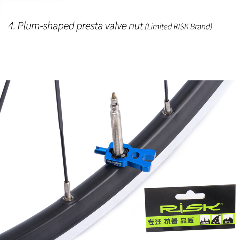 RISK 4 v 1 kľúč na ventilky bicyklov s 2 sadami krytiek ventilov Presta, nástroj na demontáž ventilov cestných bicyklov, prenosné opravárenské nástroje, príslušenstvo