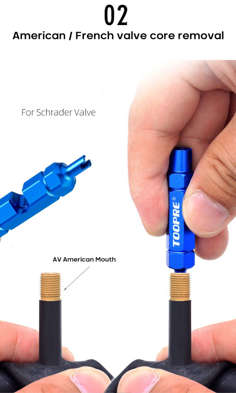 Ključ za mlaznice za gume bicikla Alati za rastavljanje jezgre ventila Dvoglavi prijenosni ključ za skidanje i rastavljanje Alat za popravak bicikala