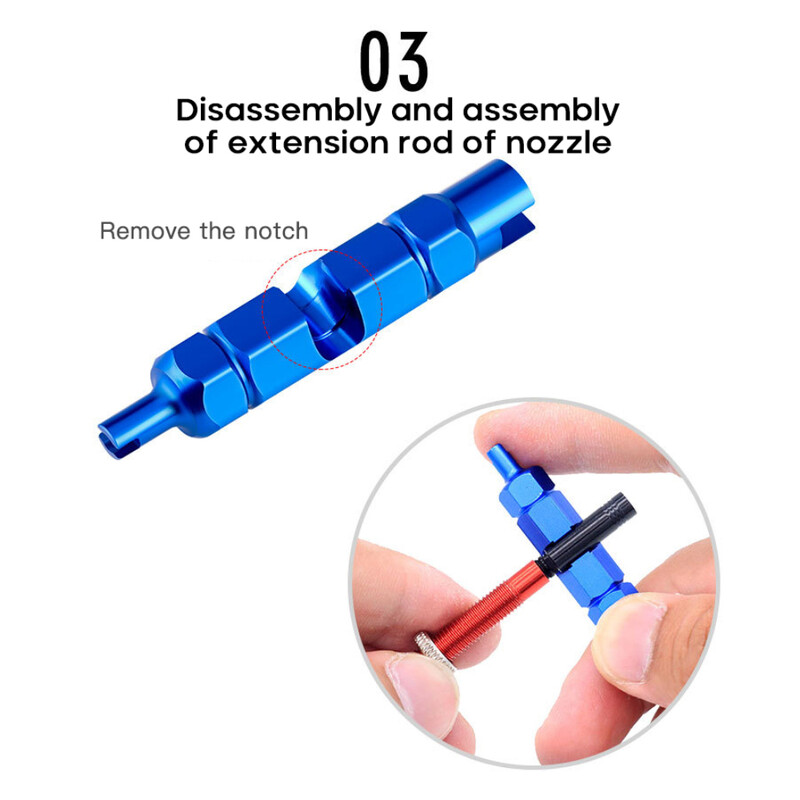 Ključ za mlaznice za gume bicikla Alati za rastavljanje jezgre ventila Dvoglavi prijenosni ključ za skidanje i rastavljanje Alat za popravak bicikala