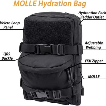 Σακίδιο πλάτης Tactical Hydration Combat Training Assault Molle Bag Εξωτερικό γιλέκο κυνηγιού πίσω πιάτο μεταφοράς τσάντα νερού