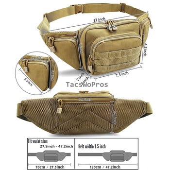 Τσάντα Tactical Waist Gun Belt Bum Bag Αδιάβροχη Nylon Molle EDC Fanny Pack Θήκη τηλεφώνου για κυνήγι αναρρίχησης