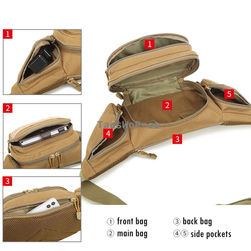 Taktička torba za oružje oko struka Torba za remen Vodootporna najlonska Molle EDC torbica za mobitele za lov, penjanje, kampiranje