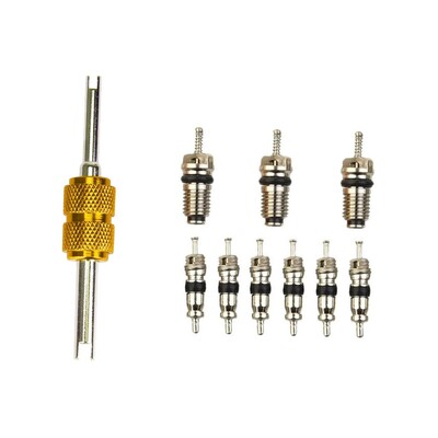 10Pcs/Set Automatski automobilski klimatizacijski sustav Popravak jezgre ventila klima uređaja s ključem Alat za ugradnju vozila