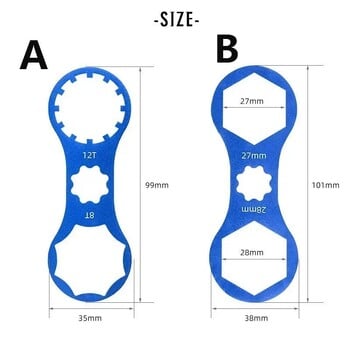 MTB Bike Велосипед Предна вилка Раменен ключ за Suntour XCR XCT XCM RST 8/12T 27/28mm Отстраняване Ремонт Инструменти Гъба пръстен Маслена пяна