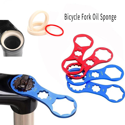 MTB Bike Велосипед Предна вилка Раменен ключ за Suntour XCR XCT XCM RST 8/12T 27/28mm Отстраняване Ремонт Инструменти Гъба пръстен Маслена пяна