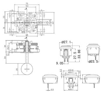 Μηδενική καθυστέρηση Arcade ντουλάπι DIY Kit για κουμπάκι Αντιγραφή SANWA Joystick 1 Player COIN USB σε υπολογιστή / Raspberry Pi