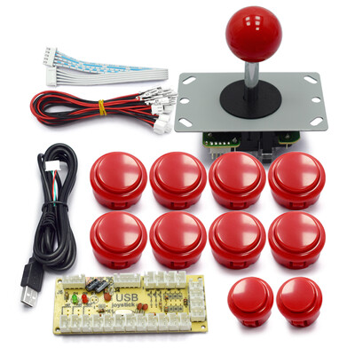 Zero Delay Arcade skapis DIY komplekts spiedpogas kopēšanai SANWA kursorsvira 1 atskaņotājs COIN USB uz datoru / Raspberry Pi