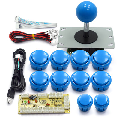 Zero Delay Arcade skapis DIY komplekts spiedpogas kopēšanai SANWA kursorsvira 1 atskaņotājs COIN USB uz datoru / Raspberry Pi