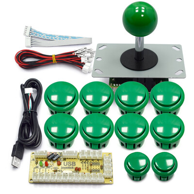 Zero Delay Arcade skapis DIY komplekts spiedpogas kopēšanai SANWA kursorsvira 1 atskaņotājs COIN USB uz datoru / Raspberry Pi