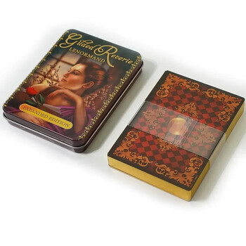 11*6,5 εκ. Επιχρυσωμένο Reverie Lenormand Tarot Deck In A Tin Box Golded Edge for Fortune Telling Game Card 44 τμχ