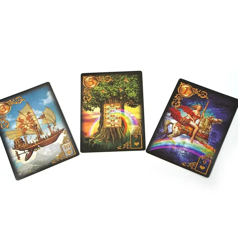 11*6,5 cm-es aranyozott Reverie Lenormand Tarot pakli bádogdobozban, aranyozott éllel a jósláshoz, 44db