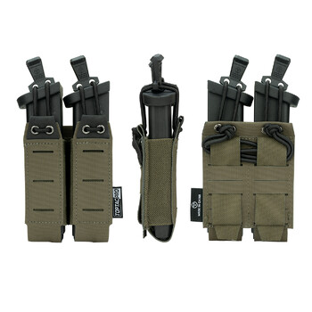 TOPTACPRO Tactical Double Mag Pouch за 9 mm MOLLE Open Top Mag Pouch Quick Draw Lightweight 8526