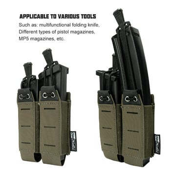 TOPTACPRO Tactical Double Mag Pouch за 9 mm MOLLE Open Top Mag Pouch Quick Draw Lightweight 8526