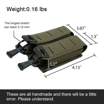 TOPTACPRO Tactical Double Mag Pouch за 9 mm MOLLE Open Top Mag Pouch Quick Draw Lightweight 8526