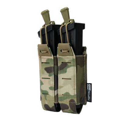 TOPTACPRO taktička dvostruka torbica za maglice za 9 mm MOLLE torbica s otvorenim vrhom za brzo izvlačenje, lagana 8526