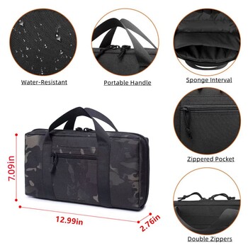 Τσάντα Tactical Gun Range Shooting Pistol Bag Handgun Compact Duffle Bag Gun Case Τσάντα κυνήγι όπλα και γεμιστήρες τσάντα αποθήκευσης