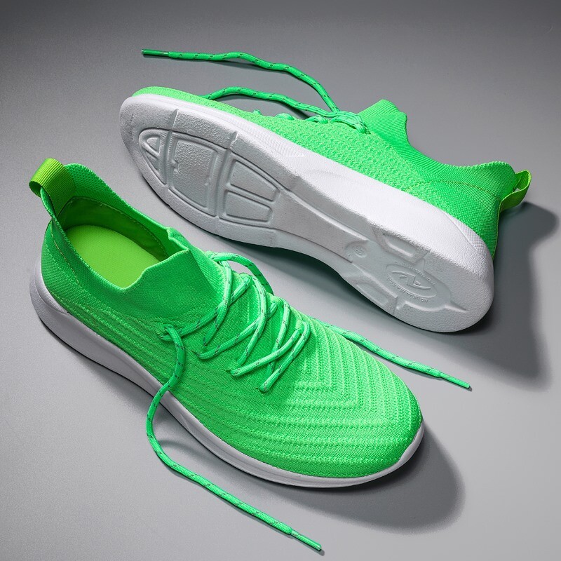 Super lagane muške tenisice Prozračna mreža Ženske sportske tenisice Zelena narančasta čarapa Atletska obuća Tenis Masculino Feminino